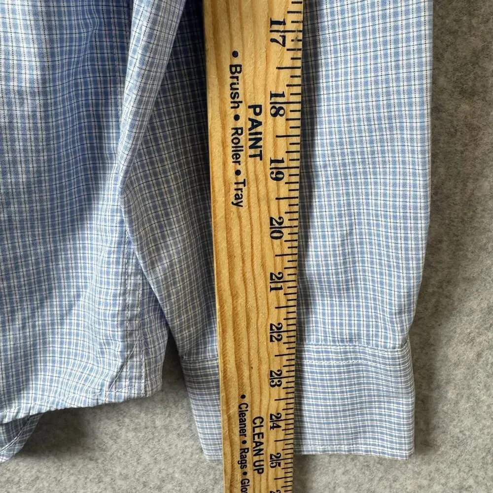 Banana Republic Button Down Shirts Mens Size Small Blue Check Non Iron Cotton
